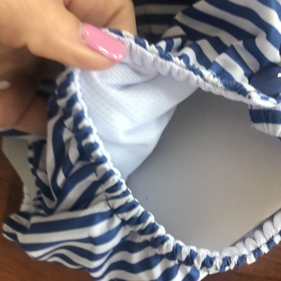 Reusable Blue & White Striped Baby Swim Hat & Diaper Set NWT - Picture 3 of 5